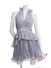 ブルー  [AOC 44083-BEG-2602] 【an/アン】ホルター/ フレア/ ミニドレス/ キャバドレス/ ローブドフルールグロッシー ブリエ/ AngelR エンジェルアール/