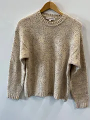 ピ534⚫︎UNIQRO⚫︎ユニクロ⚫︎INES DE LA FRESSANGE PARIS⚫︎イネス・ド・ラ・フレサンジュ⚫︎セーター⚫︎カラーネップ⚫︎クルーネック⚫︎ウール混⚫︎レディース⚫︎sizeL⚫︎ベージュ