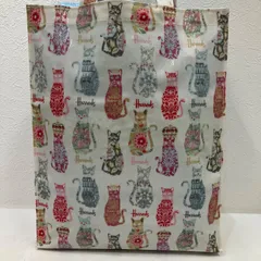 9948 Harrods　ハロッズ　トートバッグ　ハンドバッグ　サブバッグ　　PVC　ホワイト系　アニマル　猫柄 　大容量　エコバック