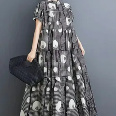 【新品】モード系大きいサイズ　レディースゆったりロングワンピース半袖春夏秋