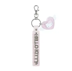 サンリオ エンジェルハローキティ ピンク キュービック イニシャル ストラップ キーホルダー