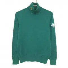 パーリーゲイツ タートルネックセーター ブルーグリーン系 ニット コットン混 ハイネック  レディース 1(M) ゴルフウェア PEARLY GATES