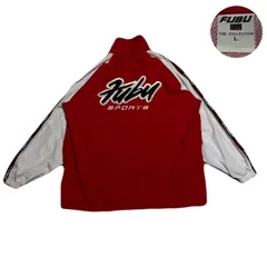 FUBU フブ NylonJacket ナイロンジャケット EmbroideredLogo 刺繍ロゴ LogoTape ロゴテープ 韓国製 MeshLining 裏地メッシュ Polyester ポリエステル Red レッド 赤 Lのサムネイル