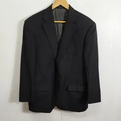 LAUREN RALPH LAUREN ラルフローレン ジャケット テーラード ウール 総裏 ビジネス ストライプ地 メンズ 40R ブラック系 古着 VINTAGE B613