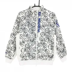 パーリーゲイツ 中綿リバーシブルジャケット 白×ネイビー 総柄 PG FUTURE 袖着脱可 レディース 1(M) ゴルフウェア PEARLY GATES