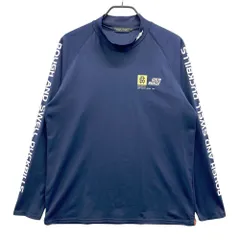 サイズ：L ROUGH&SWELL ラフアンドスウェル  ハイネック 長袖Tシャツ GOLF PEACE  ネイビー系 [240101610349] ゴルフウェア メンズ ストスト