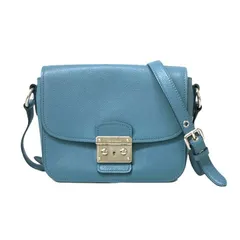 ミュウミュウ miumiu ショルダーバッグ ブルー RT0638 レザー 斜め掛け ポシェット ブランド 【中古】