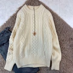 ZIN.アランパターンケーブルニットカーディガン 足長 グレー フリー 