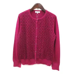 スープ SOUP カーディガン ニット レース 長袖 11 紫 パープル /MS