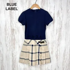 BLUE LABEL CRESTBRIDGE ブルーレーベルクレストブリッジ チェック ニット スカート ドッキング 半袖 ワンピース