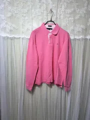 トミーヒルフィガー ピンク 長袖 ポロシャツ