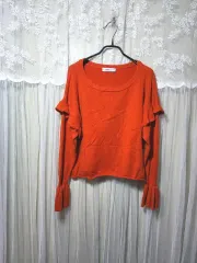 ZARA ザラ オレンジ色 フリル ニット