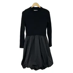 フォクシーニューヨーク ワンピース サイズ40 M レディース美品  - 43093 黒 ハイネック/長袖/ひざ丈/ニット/バルーンスカート/肩パッド
