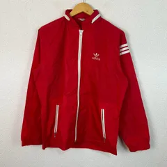 90s adidas アディダス ナイロンジャケット ロゴプリント レッド  古着 スポーツMIX アメカジ ストリートのサムネイル
