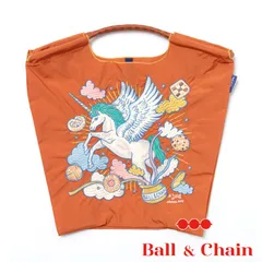 【正規品】 ボールアンドチェーン (ユニコーン/オレンジ) Mサイズ  トートバッグ 動物 馬 ペガサス 羽