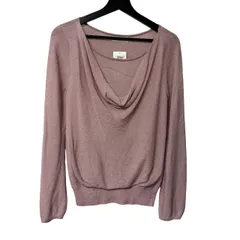  OFUON BASIC ラメ入りドレープニット ピンク 38（M相当）2000001127063【MN24】