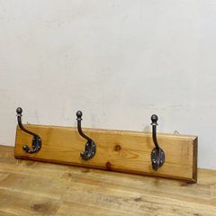アメリカンカントリー キルト壁掛け棚付き木工棚パイン材 オールド