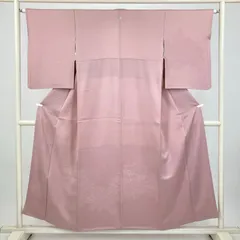 たんす屋 TANSU-YA 着物 リユース着物 色無地 くすみピンク セミフォーマル 牡丹 袷 絹 未洗い 【身丈】149cm【裄丈】63.5cm MS7672