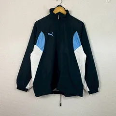 PUMA プーマ ウィンドブレーカー ロゴ刺繍 ブラック S-Mサイズ メンズ 古着 スポーツMIX ストリート