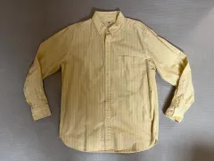UNIQLO ストライプ 長袖シャツ(イエロー) XL