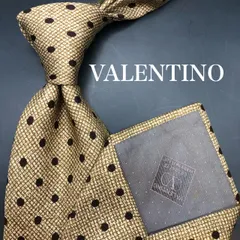 【美品】VALENTINO バレンティノ ネクタイ ドット柄 ブラウン ベージュ