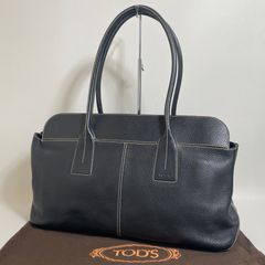 美品♡TOD'S トッズ ロゴ レザー トートバッグ ゴンミーニ ブラウン