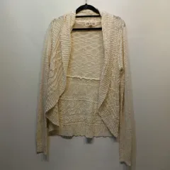 アイボリー色 ニット カーディガン エンブロイダリー デザイン 80 サイズ 春 秋 62113