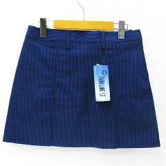 タグ付き 未使用品 adidas アディダス ゴルフ インナー付 スカート ストライプ柄 ネイビー系 レディース M N60088 L005-08-0219⑧