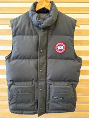カナダグース ダウンベスト XS/TP ブラック ワッペンロゴ カナダ製 メンズ レディース