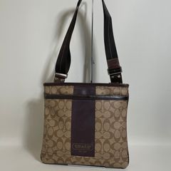 COACH レザーショルダーバッグ ベージュ/ブラウン - メルカリ