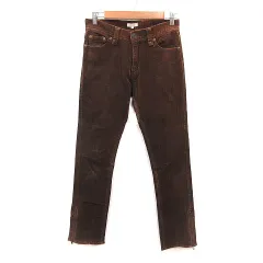 ハッシュアッシュ HusHusH パンツ コーデュロイ ジップスリット 2 茶 ブラウン /MS