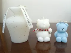 41-14 VASE型アロマキャンドル　クマ型キャンドル　インテリア雑貨　置物　癒し　3個セット