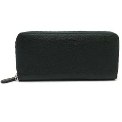 バルコス BARCOS レザー ラウンドファスナー 長財布 ロング ウォレット 緑 グリーン 美品