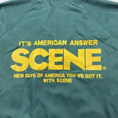 シーン コーチジャケット メンズ Lサイズ グリーン ナイロンジャケット 緑 シンプル 背ロゴ 人気 紳士服