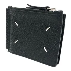 Maison Margiela メゾンマルジェラ 4ステッチ 折財布 マネークリップ付き 小銭入れ カードケース ブラック 黒 aq12638