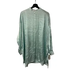  enrica エンリカ シルク100% スタンドカラー チュニック ブラウス 緑 2000002700670【MN24】
