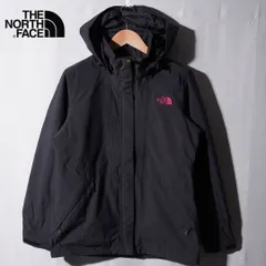 美品 ノースフェイス THE NORTH FACE ナイロンジャケット M ブラック パープル マウンテンパーカー ロゴ刺繍 ハイベント HYVENT ストリート 古着 B164