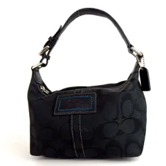 COACH コーチ シグネチャー アクセサリーポーチ ミニハンドバッグ キャンバス レザー 20-556(6)