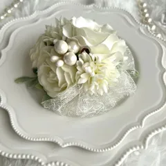 11.パールフラワー コサージュ アイボリー｜入学式 卒業式 セレモニー