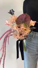 【ブートニア付】ウェディングブーケ　アーティシャルフラワー造花