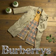 BURBERRYS' 90s ステンカラーコート ライナー付き ノバチェック柄 カーキ スプリングコート ヴィンテージ
