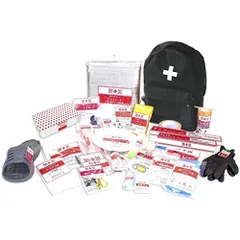 ◆山善(YAMAZEN) 防災リュック 30点 セット 【防災士監修】 一次避難用 給水バッグ 携帯用トイレ 大容量 ブラック YBG-30(BK)