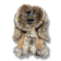 Snarl extra COUTURE COLLECTION スナールエクストラ ラクーンファー トリミング ムートンベスト 上着 羊革 レディース サイズ38 ブラウン 秋 久喜倉庫店 13 No.K 1479