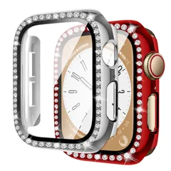 スクリーンプロテクター アップルウォッチ アップルウォッチ ガラスフィルム、コンパチブル watch watch apple apple ケース（シルバ-レッド） se、レディース/メンズ、コンパチブル 4 6 5 series カバー カバー 44mm、キラ