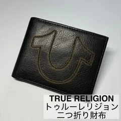 TRUE RELIGION/トゥルーレリジョン/二つ折り財布/ウォレット/コンパクト財布/ミニ財布/レザー/ブラック　　　【SH172】