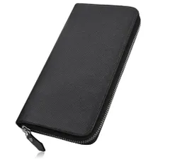 [ATIANNI] 財布 メンズ 長財布 大容量 本革 ラウンドファスナー スキミング防止 セパレート型 小銭入れ 一流の財布職人が作る 紳士用 ビジネス スタイリッシュ 牛革 さいふ ブラックCH