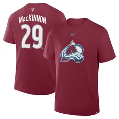 ファナティクス メンズ トップス Tシャツ Mens Fanatics Nathan MacKinnon Burgundy Colorado Avalanche Authentic Stack Name Number TShirt Ava Med Re バーガ