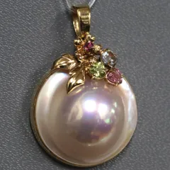 K18マベパールマルチカラーストーンペンダントトップ 5.5g