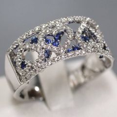 Pt900 プラチナ リング 指輪 サファイア 約0.21ct 透かし 8号 - メルカリ