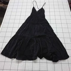 ◇ ⊂ ザラ ZARA コットンキャミソールロングワンピース ブラック系 XS レディース E  【1511110036609】